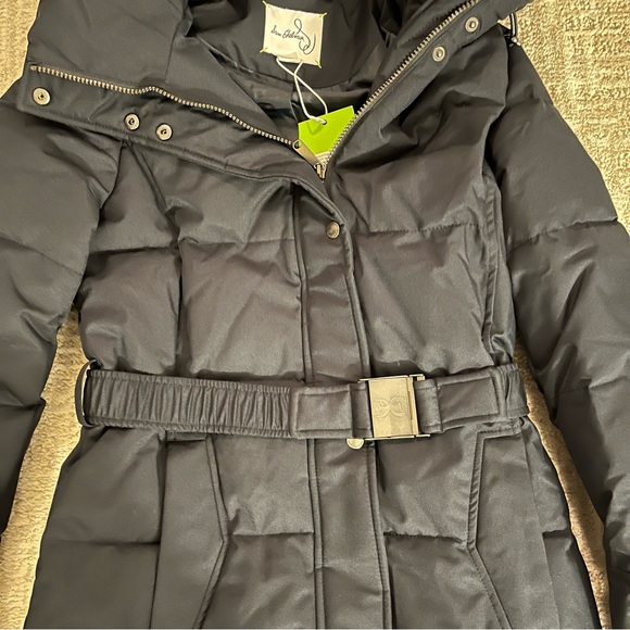 Sam Edelman belted longline navy puffer jacket NEW - Picture 5 of 10
